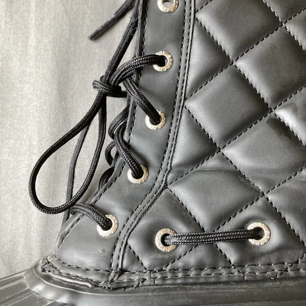 Sperry Top Sider Women's Size 8 Gosling Black Quilted Waterproof Duck Boots